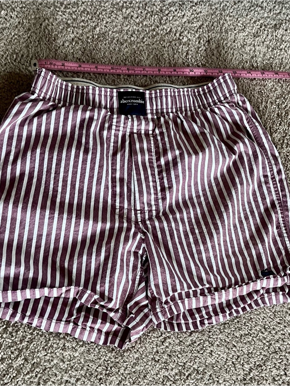 Abercrombie & Fitch Men's Boxer’s Brown and White Striped, Size L